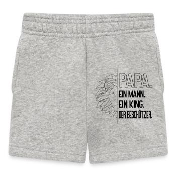 Papa Leo - Lion-strong dad, a man, a king - Baby Shorts - heather grey - Front