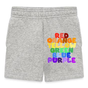 Regenbogen Farbwörter Reihe - Baby Shorts - Grau meliert - Vorne