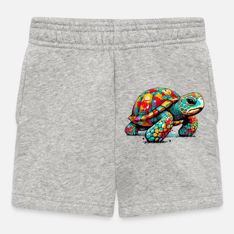 Schildkröte - Baby Shorts - Grau meliert