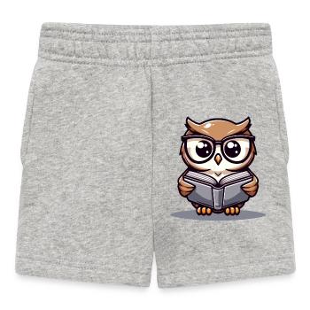 Paroles sages : Le hibou livresque - Short Bébé - gris chiné - Devant