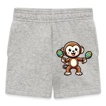 Maraca Monkey: The Musical Primate - Baby Shorts - heather grey - Front