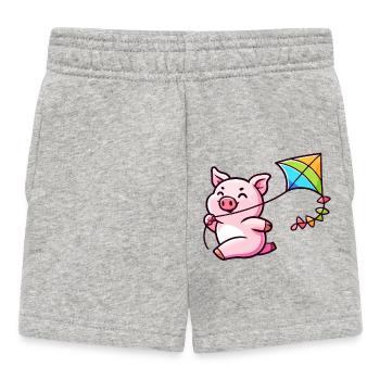 L’aventure du cerf-volant de Breezy Piglet - Short Bébé - gris chiné - Devant