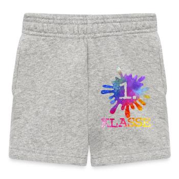 Éclaboussure colorée de couleur violet bleu rouge jaune - 1ère classe - Short Bébé - gris chiné - Devant