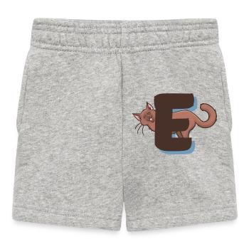 Katze Buchstabe E - Baby Shorts - Grau meliert - Vorne