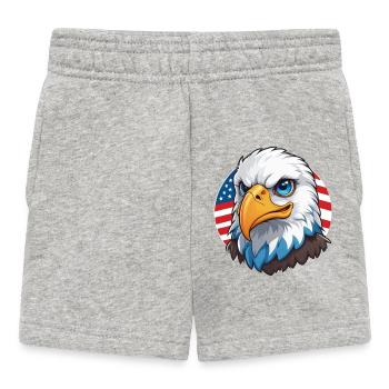 USA Flagge Adlerkopf Weisskopfadler - Baby Shorts - Grau meliert - Vorne