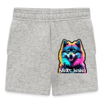 Kleinspitz Spitz Next Level Cyber Hund Geschenk - Baby Shorts - Grau meliert - Vorne
