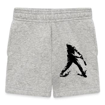 Funny baseball player - Baby Shorts - heather grey - Front