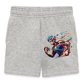 futuristischer Athlet in lebhaften Farben - Baby Shorts - Grau meliert - Vorne