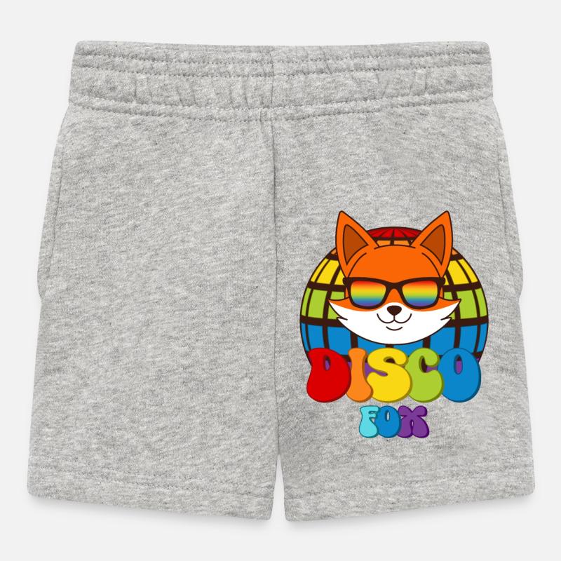 Disco Fox Discokugel Fuchs Sonnenbrille Discofox - Baby Shorts - Grau meliert