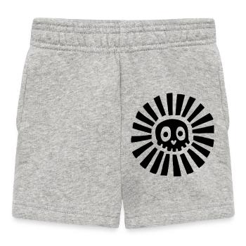 Black Sunny Skull - Baby Shorts - heather grey - Front