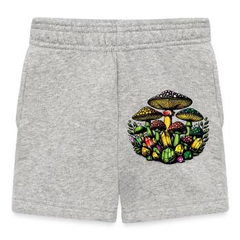 magical mushrooms and crystals - Baby Shorts - heather grey - Front