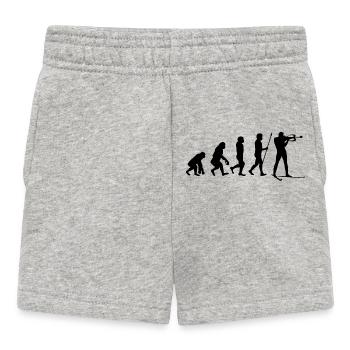 Wintersport Evolution Schifahren Skifahrer Kalt - Baby Shorts - Grau meliert - Vorne