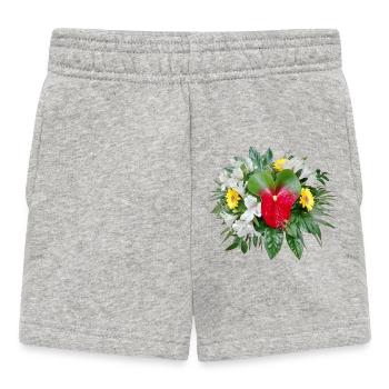 BOUQUET OF FLOWERS WITH FLAMINGO FLOWER - Baby Shorts - heather grey - Front