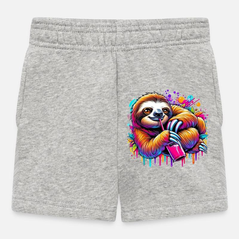 Faultier - Baby Shorts - Grau meliert