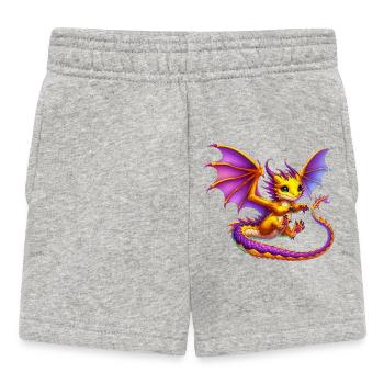 Drache - Baby Shorts - Grau meliert - Vorne