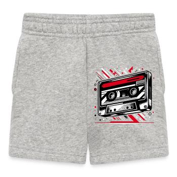 Cassette musicale dans le style rétro des années 80 et 90 - Short Bébé - gris chiné - Devant