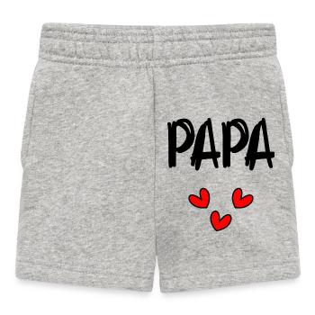 VATERTAG. FROHER VATERTAG. PAPA. ALLES GUTE ZUM GEBURTSTAG. - Baby Shorts - Grau meliert - Vorne