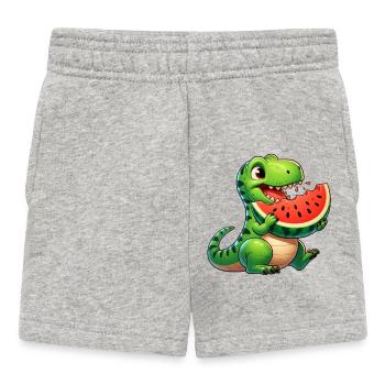 T-Rex avec Melon Sweet Watermelon Cartoon Été - Short Bébé - gris chiné - Devant
