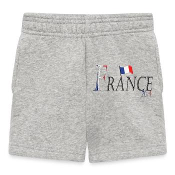 Drapeau France une apparence patriotique élégante - Short Bébé - gris chiné - Devant