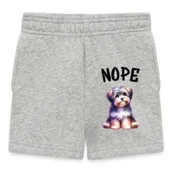Havanese Nope Doggy Play of Colors - Baby Shorts - heather grey - Front