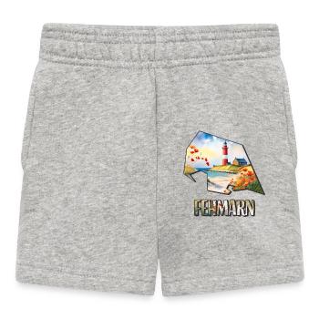 Aquarell Landkarte Fehmarn - Baby Shorts - Grau meliert - Vorne