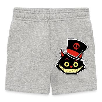 Cat and hat - Baby Shorts - heather grey - Front