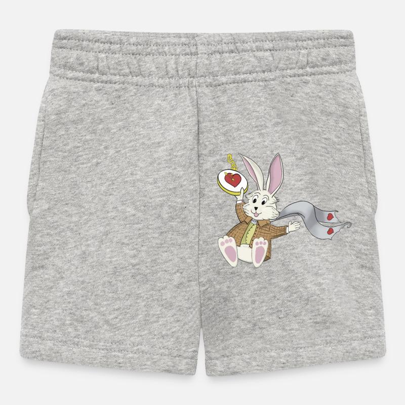 Lapin blanc - Short Bébé - gris chiné