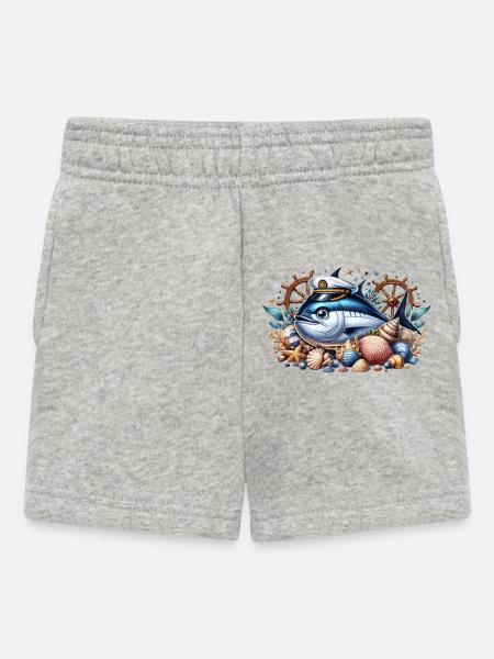 Captain Tuna - Baby Shorts - heather grey