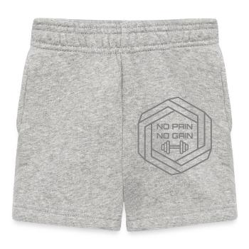 No Pain No Gain - Fitness, décalcomanie - Short Bébé - gris chiné - Devant