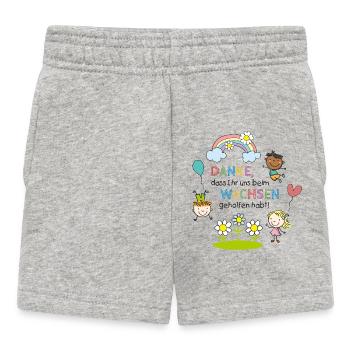 Message de remerciement Kita 1 | Enfants - Arc-en-ciel - Fleurs - Short Bébé - gris chiné - Devant