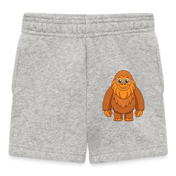 Big Foot Cute Mascot Cartoon Character Kawaii - Baby Shorts - heather grey - Front
