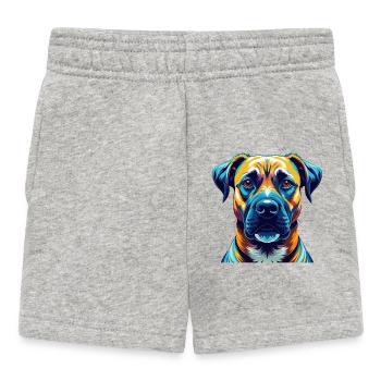 Schwarzes Maul Cur Hunderasse Bunte Karikatur Kawaii - Baby Shorts - Grau meliert - Vorne