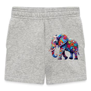 Elefant - Baby Shorts - Grau meliert - Vorne