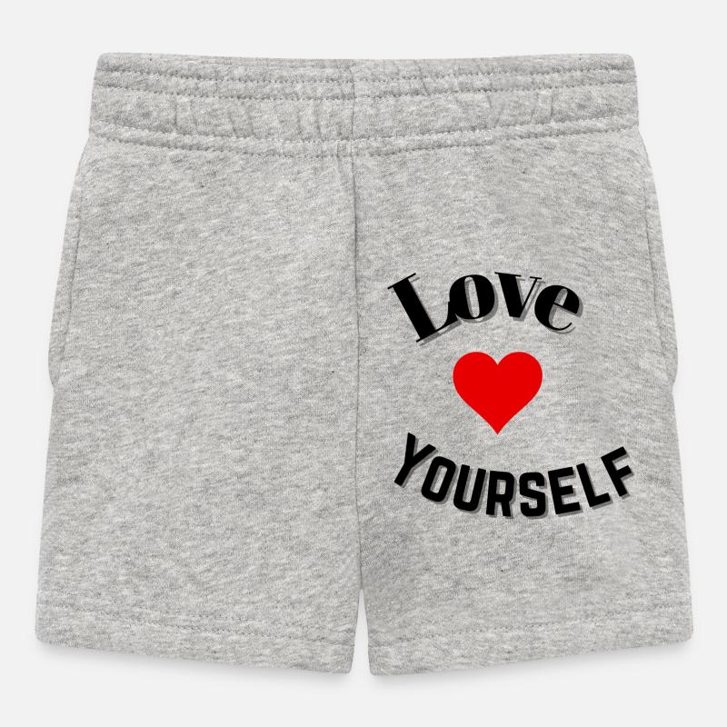 Love yourself - Short Bébé - gris chiné