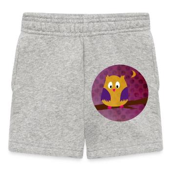 Eule Uhu Dots Punkte Kreis Wald lila Kinder Tiere - Baby Shorts - Grau meliert - Vorne