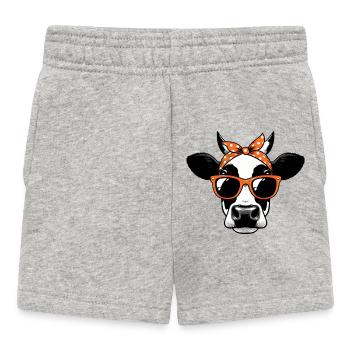 Vache avec lunettes de soleil - Short Bébé - gris chiné - Devant
