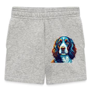 English Springer Spaniel Hunderasse Karikatur Kawaii - Baby Shorts - Grau meliert - Vorne
