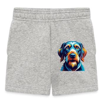 Istrischer Drahthaarhund Hunderasse Karikatur Kawaii - Baby Shorts - Grau meliert - Vorne
