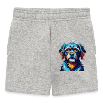 Griffon Bleu De Gascogne Hunderasse Karikatur Kawaii - Baby Shorts - Grau meliert - Vorne