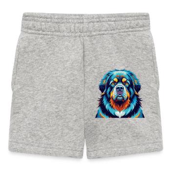 Tibetische Dogge Hunderasse Bunte Karikatur Kawaii - Baby Shorts - Grau meliert - Vorne