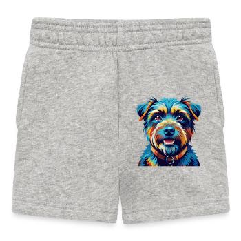 Norfolk Terrier Dog Breed Colorful Cartoon Kawaii - Baby Shorts - heather grey - Front