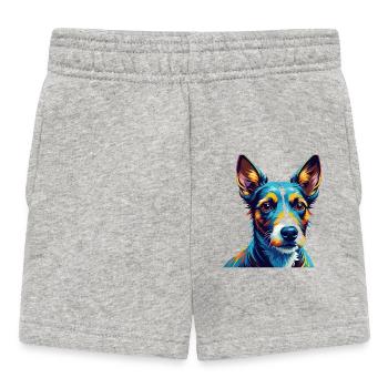 Glatter Foxterrier Hunderasse Karikatur Kawaii - Baby Shorts - Grau meliert - Vorne