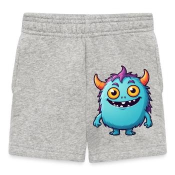 Cute Kids Cartoon Monster - Baby Shorts - heather grey - Front