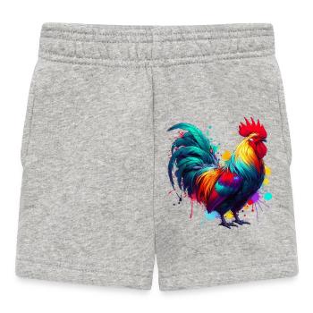 Rooster Hen - Baby Shorts - heather grey - Front