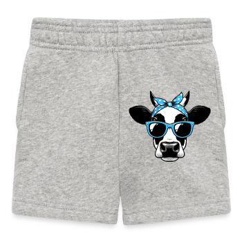 Vache avec lunettes de soleil - Short Bébé - gris chiné - Devant