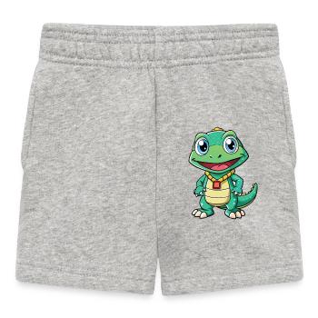 Monitor Eidechse Cartoon Figur Kawaii Clipart - Baby Shorts - Grau meliert - Vorne