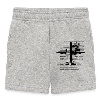 Airplane - Baby Shorts - heather grey - Front