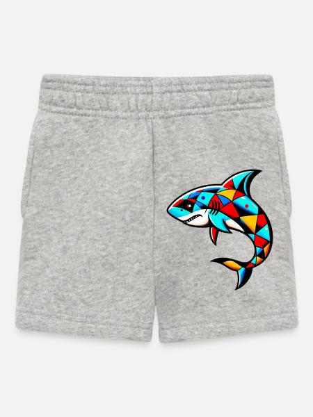 Harlekin-Hai - Baby Shorts - Grau meliert