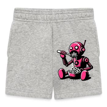 Marsianischer außerirdischer Alien-Roboter - Baby Shorts - Grau meliert - Vorne