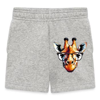 Girafe à lunettes - Short Bébé - gris chiné - Devant